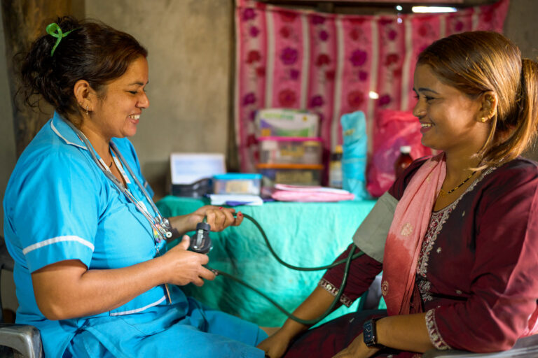 MSI Lady with a client in Nepal